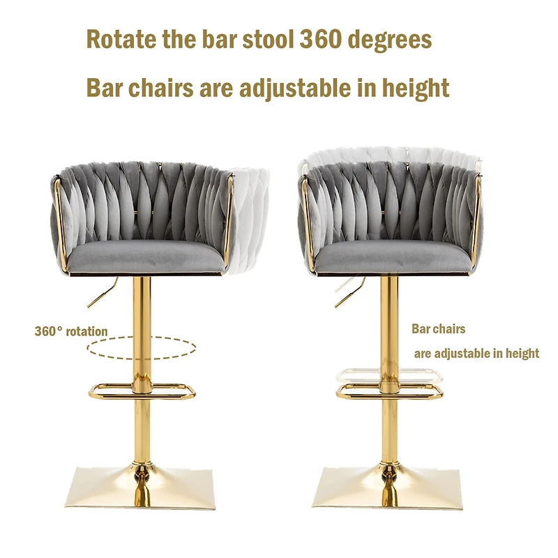 Streamdale Vintage Bar Stools With Back And Footrest Counter Height Dining Chairs