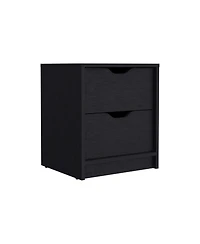 Streamdale Basilea 2 Drawers Nightstand, Pull Out System - Black