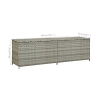 vidaXL Patio Storage Box Poly Rattan 78.7"x19.6"x23.6" Gray
