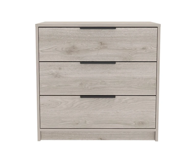 Streamdale Cannon 3-Drawer Rectangle Dresser Light Grey