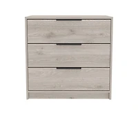 Streamdale Cannon 3-Drawer Rectangle Dresser Light Grey