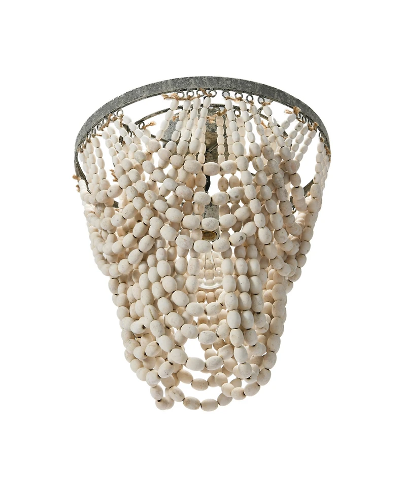 Storied Home 2-Tier Draped Wood Bead Chandelier