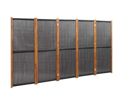 vidaXL 5-Panel Room Divider Black 137.8"x70.9"