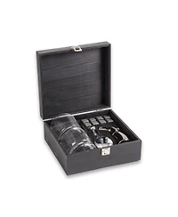 Bey-Berk Whisket Set with 2 Glasses, Stones, Lighter, Cigar Cutter, and Ashtray