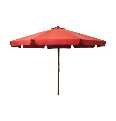 Garden Parasol with Wooden Pole 129.9" Terracotta