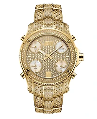 Jbw Men's Jet Setter Platinum Series Diamond (3 ct. t.w.) 18K Gold-Plated Stainless Steel Watch, 50Mm