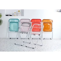 Simplie Fun Yellow Clear Transparent Folding Chair Chair Pc Plastic Living Room Seat