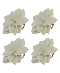 Saro Lifestyle Felt Blossom Napkin Ring, Set of 4