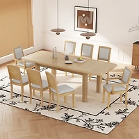 Streamdale 9-Piece Rustic Dining Set with Extendable Table