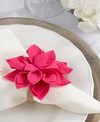 Saro Lifestyle Felt Blossom Napkin Ring, Set of 4