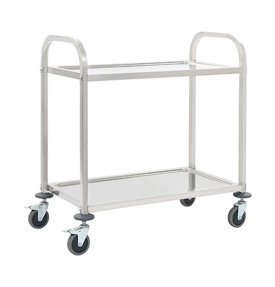 vidaXL 2-Tier Kitchen Trolley 38"x21.7"x35.4" Stainless Steel