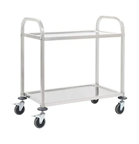 vidaXL 2-Tier Kitchen Trolley 38"x21.7"x35.4" Stainless Steel