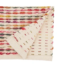 Saro Lifestyle Woven Rainbow Stripe Delight Table Runner, 16"x72"