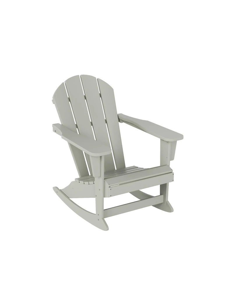 WestinTrends 3 Piece set Outdoor Patio Poly Adirondack rocking chairs with side table