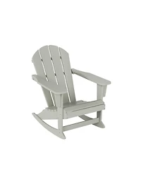 WestinTrends 3 Piece set Outdoor Patio Poly Adirondack rocking chairs with side table