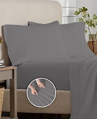 Purity Home 300 Thread Count Brushed Cotton Percale 3-Pc. Sheet Set, Twin