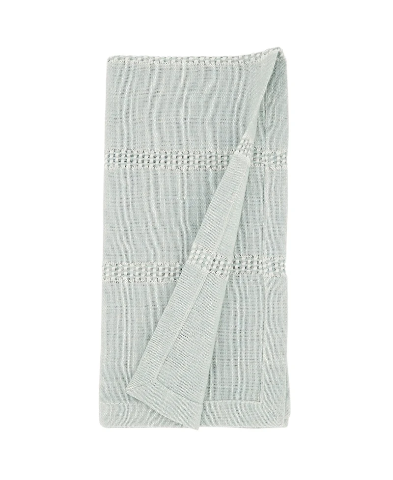 Saro Lifestyle Leno Stripe Elegance Napkin Set of 4, 20"x20"