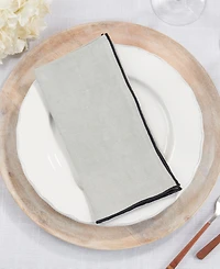 Saro Lifestyle Stonewashed Stitch Border Table Napkins Set of 4,20"x20"