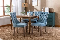 Streamdale Furniture Modern Velvet Dining Chairs 2-pcs Set, Light Blue