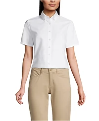 Lands' End Women's Short Sleeve Oxford Dress Shirt
