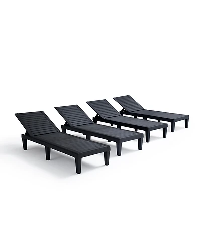 Adjustable & Waterproof Outdoor Patio Chaise Lounge Chairs