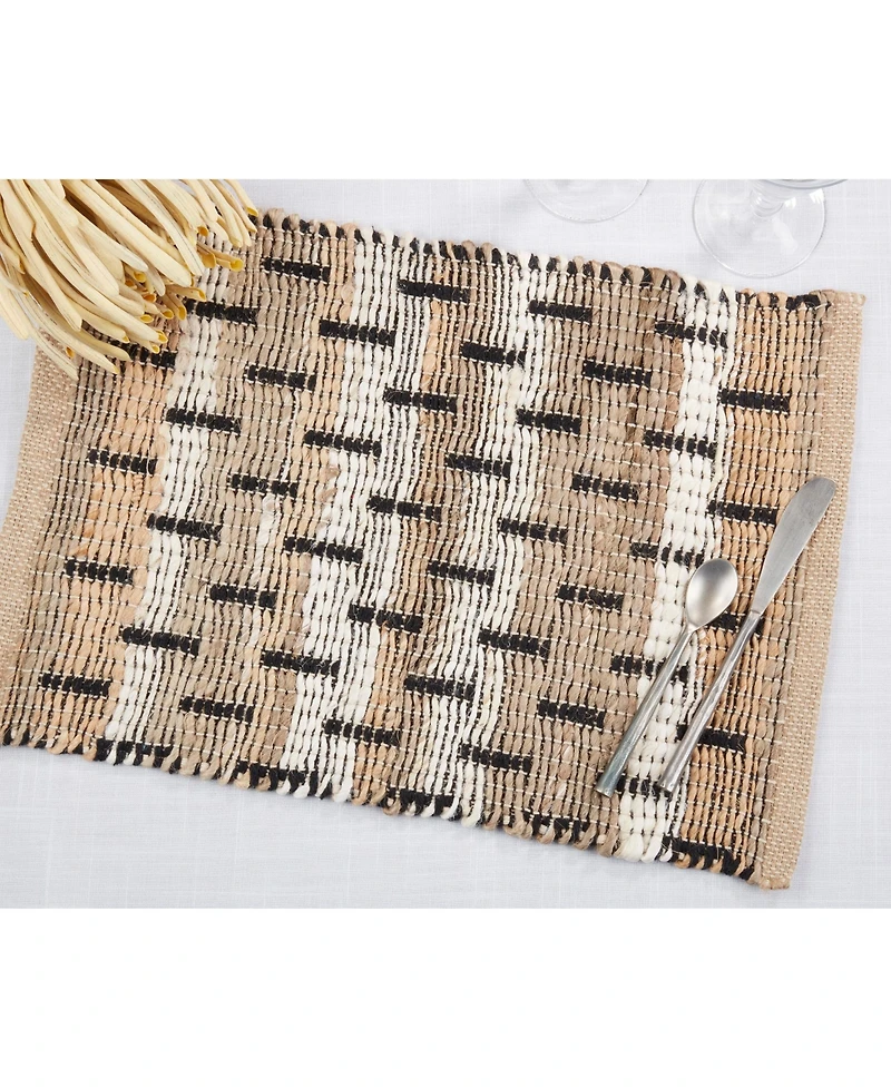 Saro Lifestyle Tailored Stripe Placemat Set of 4, 14"x20"