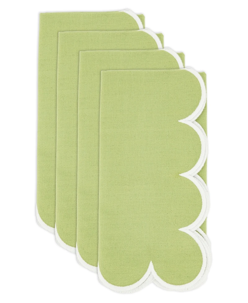 Saro Lifestyle Scalloped Hem Napkin Set of 4,20"x20"