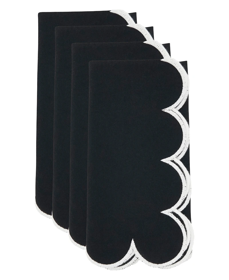 Saro Lifestyle Scalloped Hem Napkin Set of 4,20"x20"