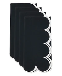 Saro Lifestyle Scalloped Hem Napkin Set of 4,20"x20"