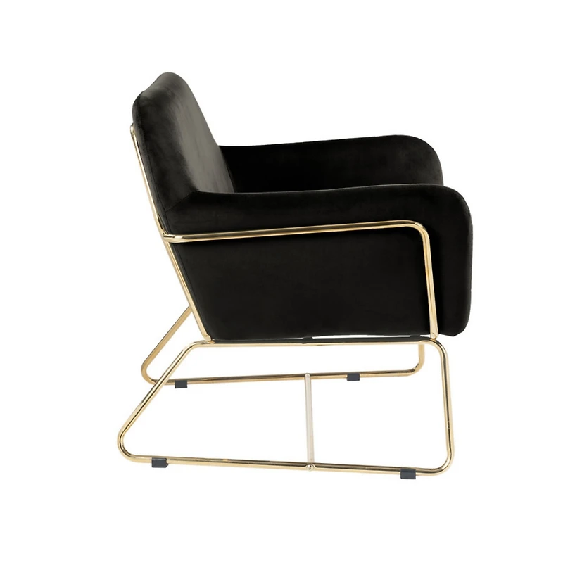 Simplie Fun Keira Velvet Accent Chair With Metal Base