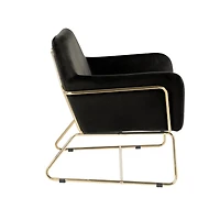 Simplie Fun Keira Velvet Accent Chair With Metal Base