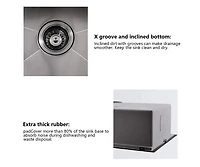 Streamdale Furniture Workstation 33-inch Drop-In Kitchen Sink R10 Radius Stainless Steel Kitchen Sink Single Bowl with Integrated Ledge & Accessories