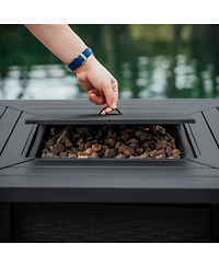 Nestl 28" Wicker Rattan Fire Pit Table - Grey