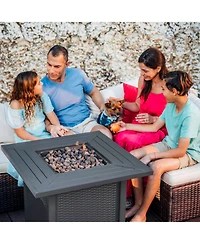 Nestl 28" Wicker Rattan Fire Pit Table - Grey