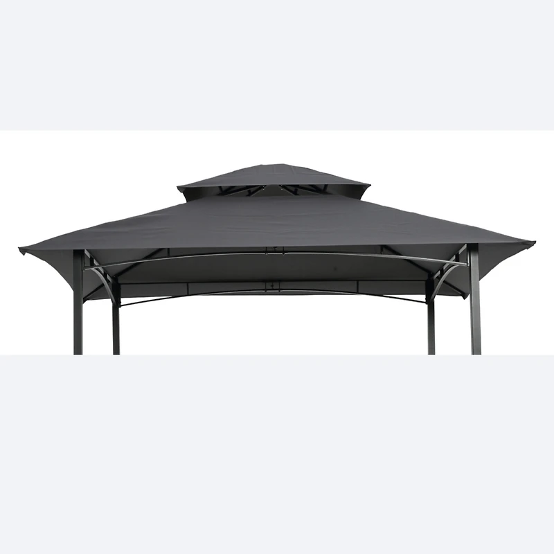 8x5FT Grill Gazebo Replacement Canopy, Double Tiered Bbq Tent Roof Top Cover