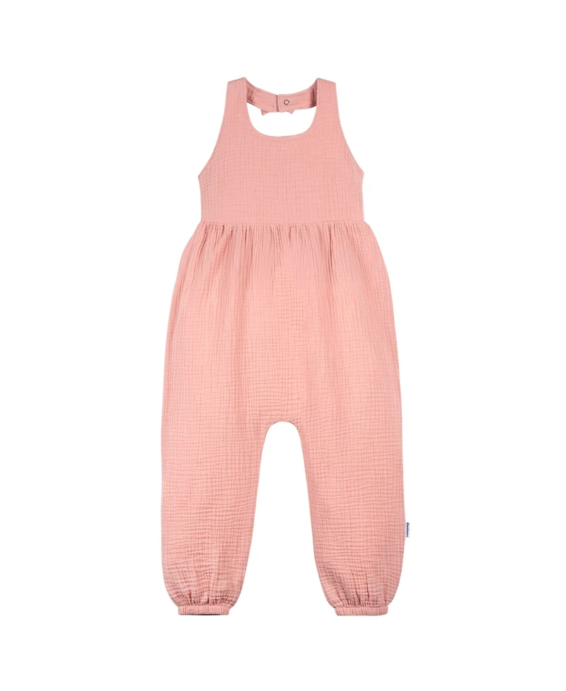 Gerber Toddler Girls Gauze Halter Romper