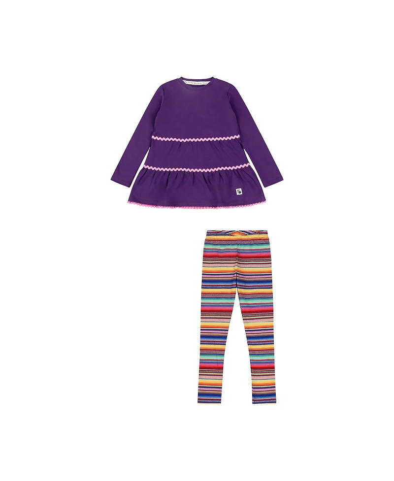 Mixed Up Clothing Girls Tiered Tunic and Legging Set