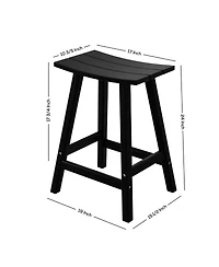 Outdoor Patio Adirondack Counter Height Stool Chair Set of 2