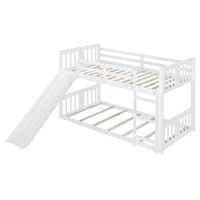Twin Over Twin Bunk Bed with Slide and Ladder