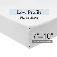 Egyptian Linens Low Profile (7-10 Inches) Sheet Set 100% Cotton Sateen Made Usa