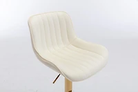 Chrome Footrest And Base Swivel Height Adjustable Mechanical Lifting Velvet + Leg