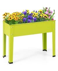 24'' Raised Garden Bed with Legs Metal Elevated Planter Box Drainage Hole Backyard