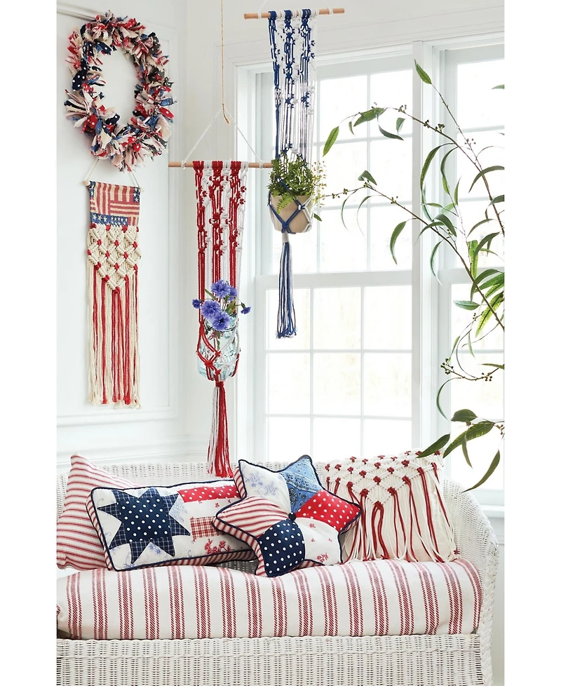 10" x 24" Patriotic Quilted Star Accent Throw Pillow