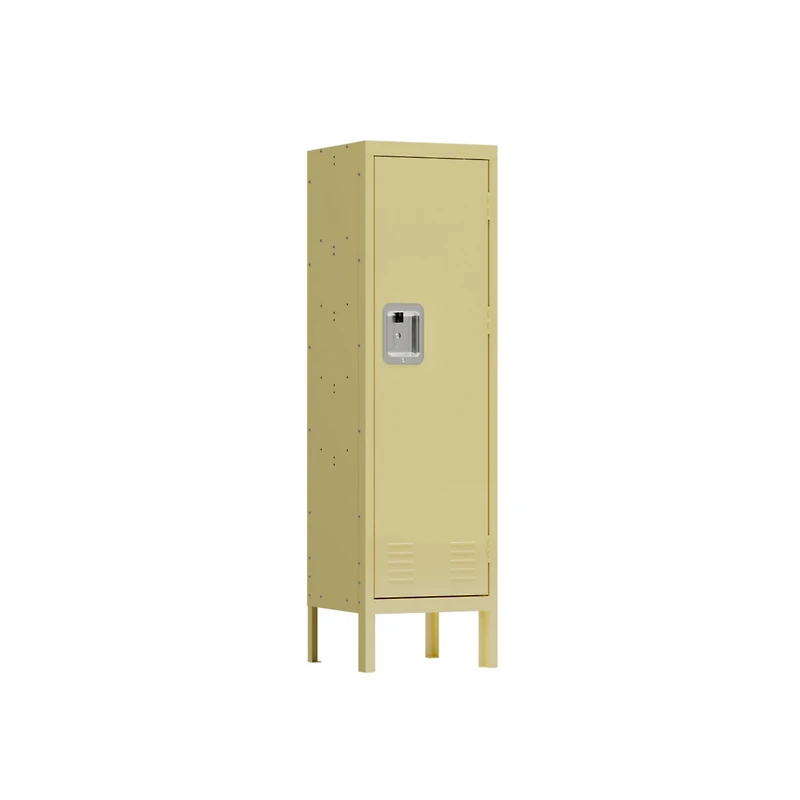 Streamdale Furniture Retro Style Metal Locker Cabinet - Yellow