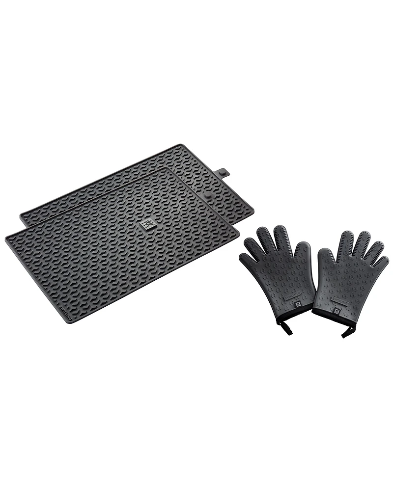 Zwilling Bbq 3pc Silicone Mat Gloves Set