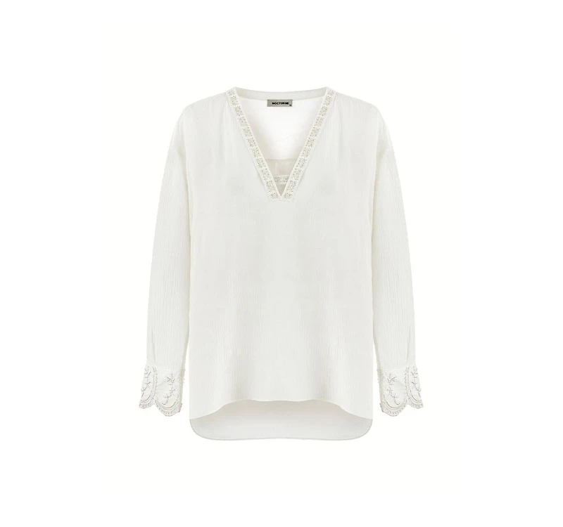 Nocturne Women's Stone Embroidered Blouse