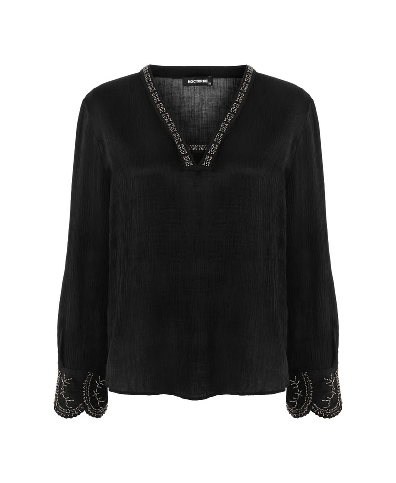 Nocturne Women's Stone Embroidered Blouse