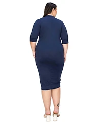 L I V D Women's Plus Mona Midi Dress