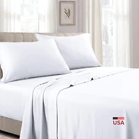 Egyptian Linens Low Profile (7-10 Inches) 100% Cotton Sateen Sheet Set Usa, Twin