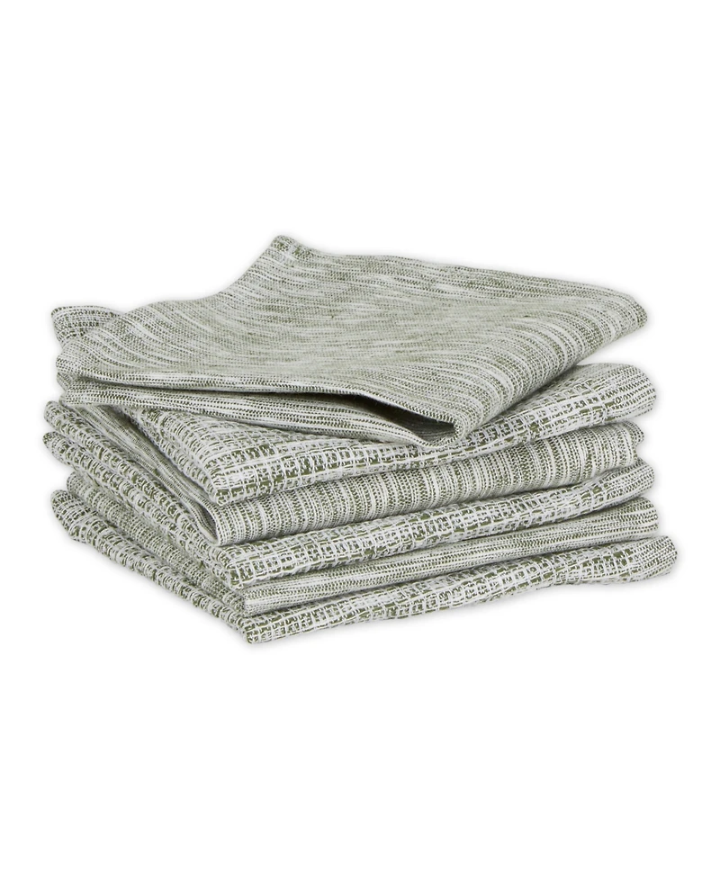 Design Imports Cotton Kitchen Collection Absorbent Tonal Waffle, Sage, Dishcloth Set, 12x12", 6 Piece